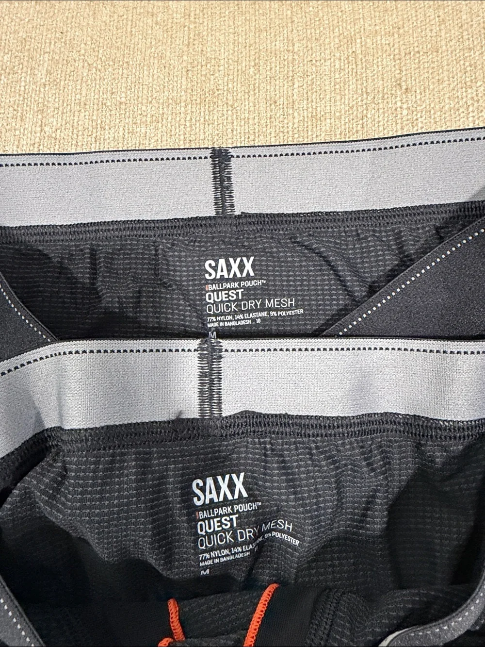 NEW!n SAXX Quest Quick Dry Mesh Boxer Brief Set of 2 Size Medium
